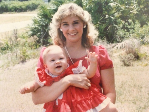Mom and I, circa Christmas 1985.